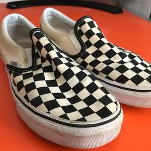 Vans checker classic slip ons